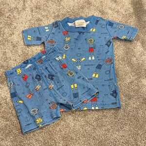 Hanna Andersson Blue Kids Short Johns with Nautical Snorkeling and Scuba Diving